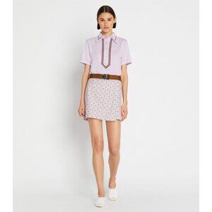 Tory Burch Performance Chainlink Plaid Printed Wrap Skort Dusty Lavender